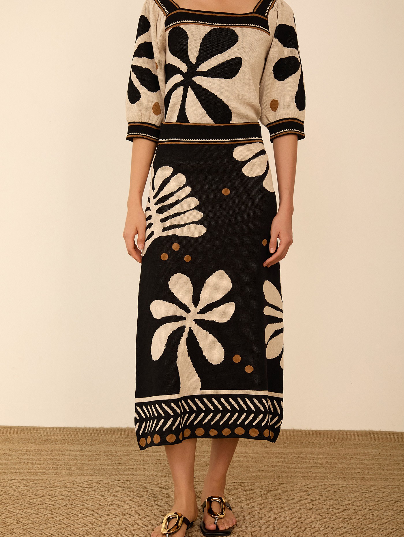 Falda de punto estampada 2