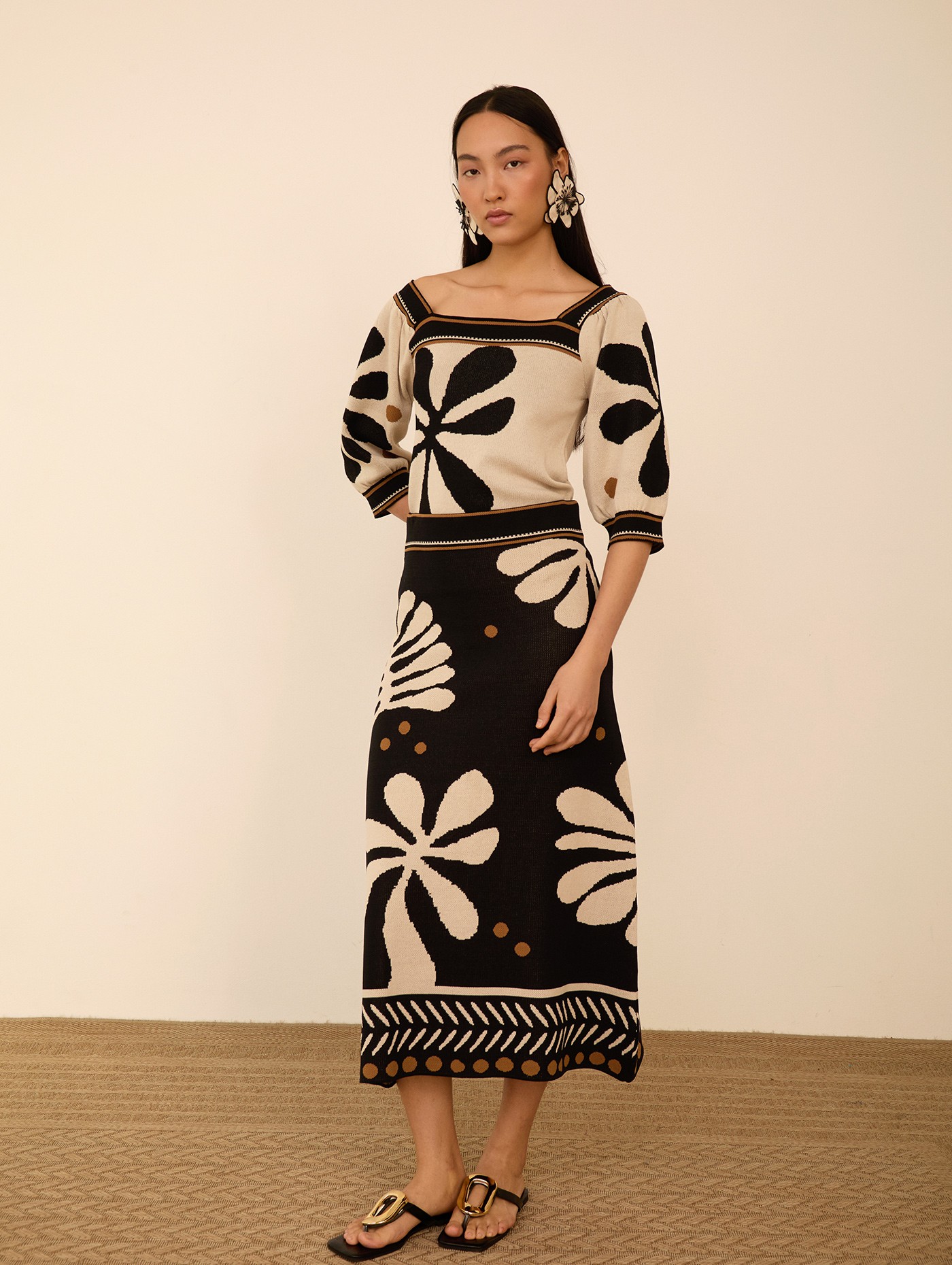 Falda de punto estampada 1