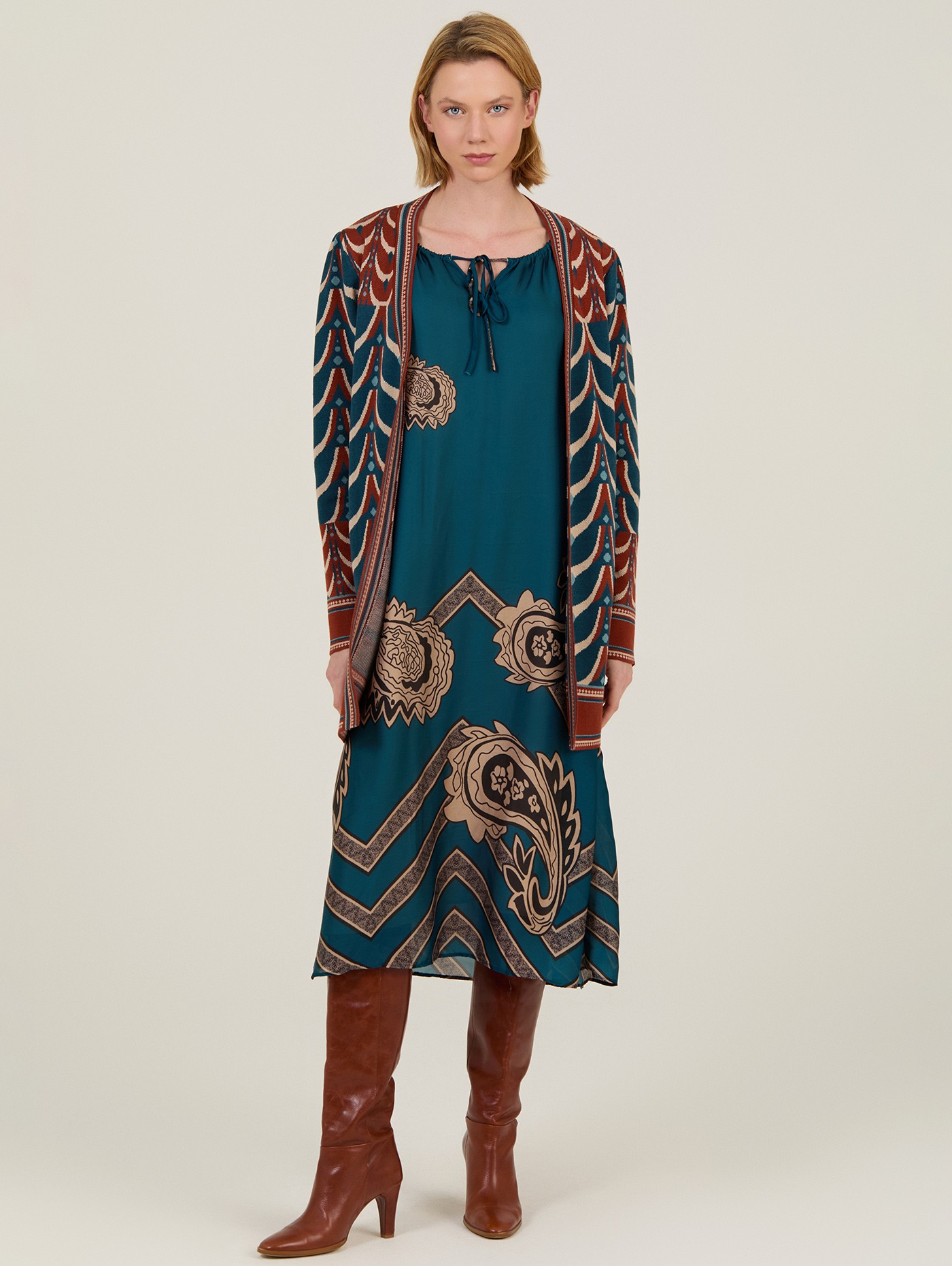 3/4 bedruckter Cardigan