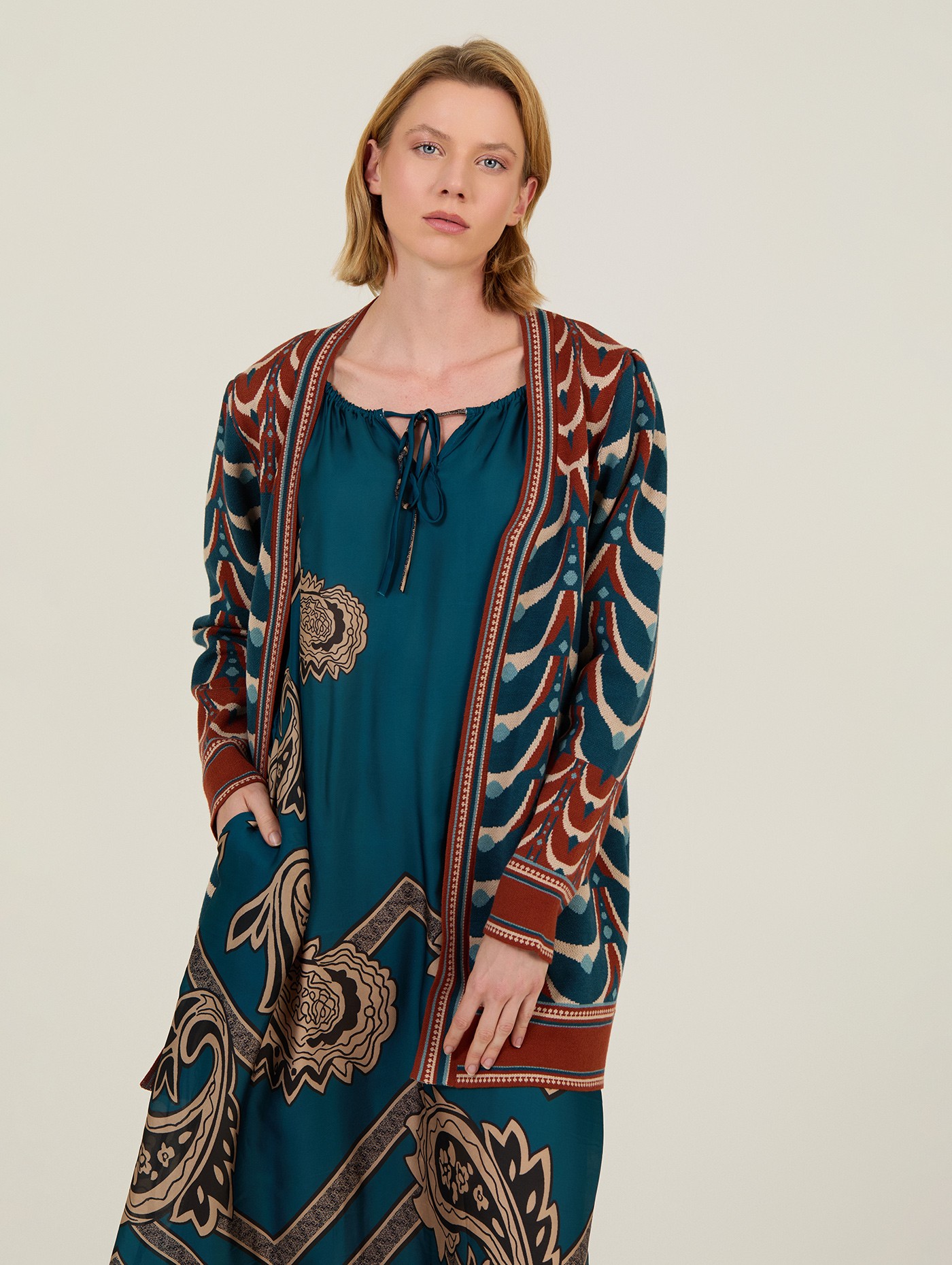 3/4 bedruckter Cardigan 3