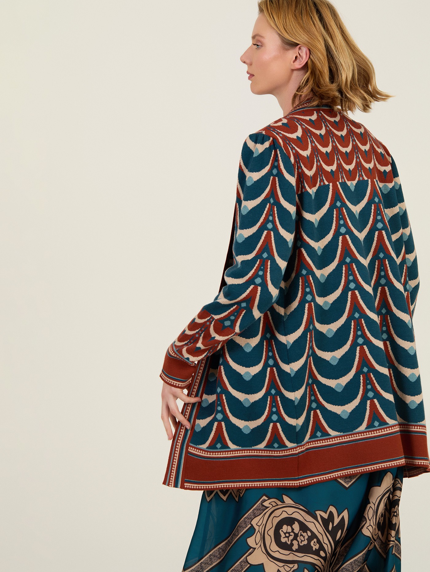 3/4 bedruckter Cardigan 1