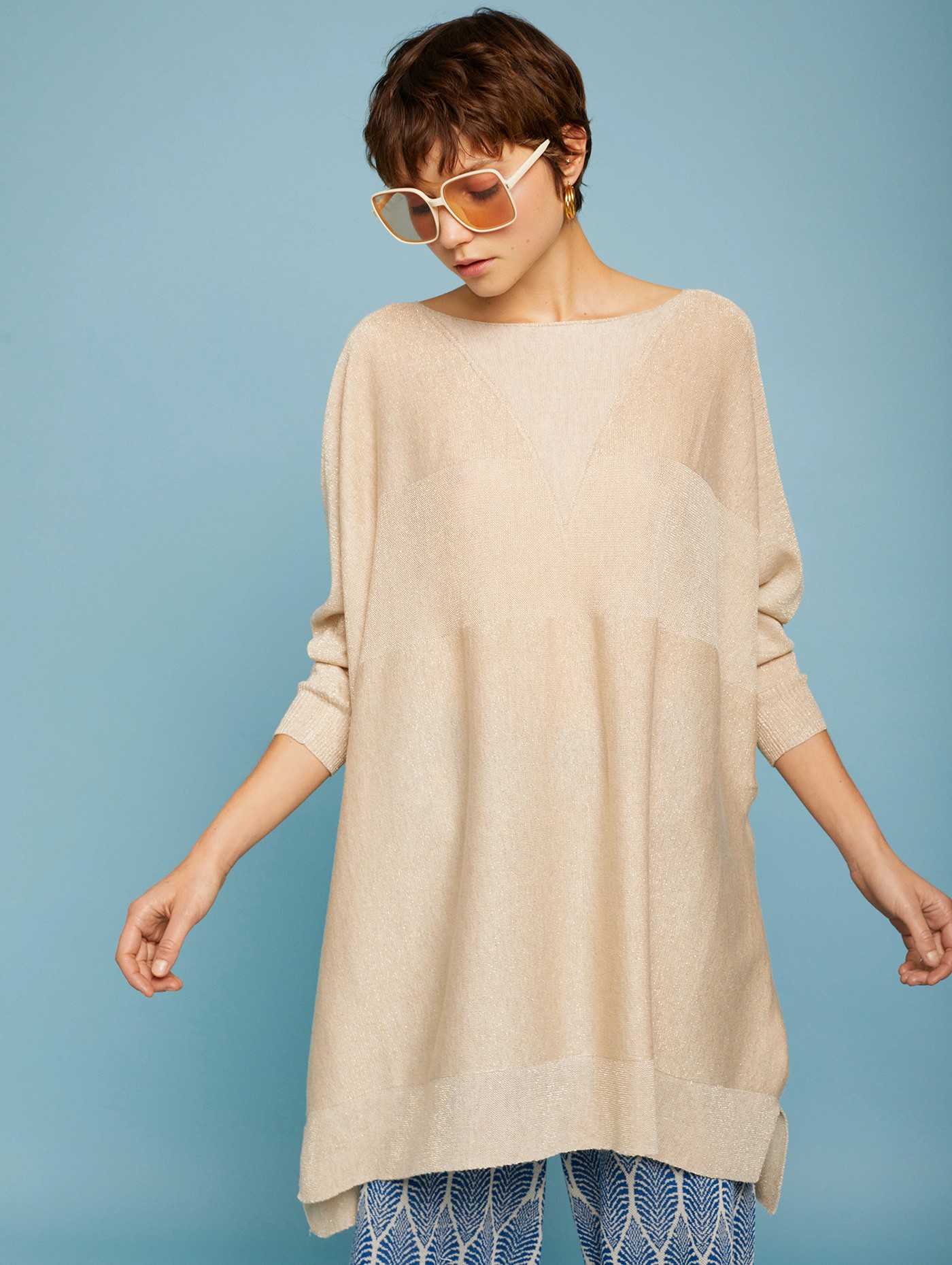 Oversize lurex sweater