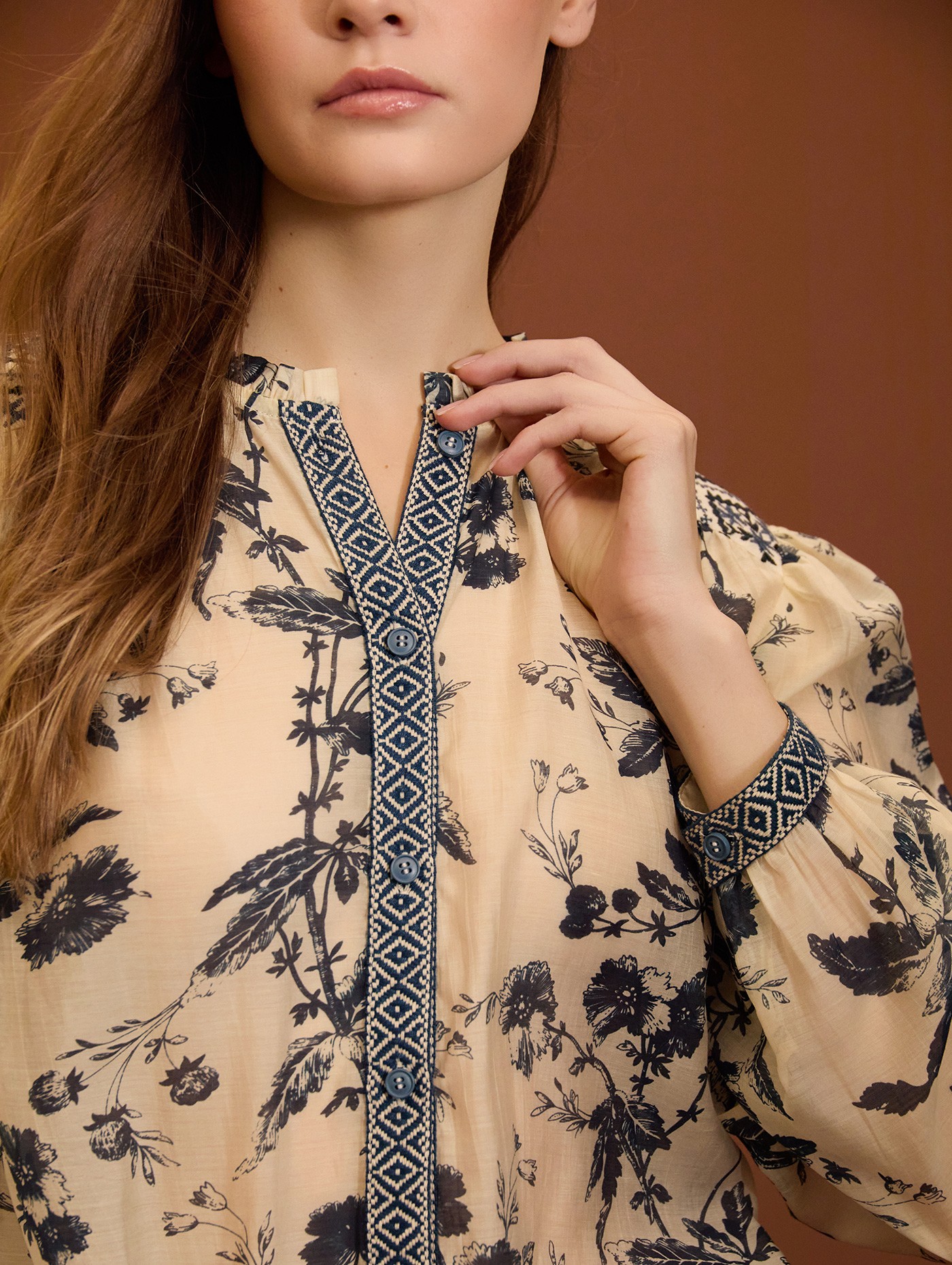 Floral embroidered blouse