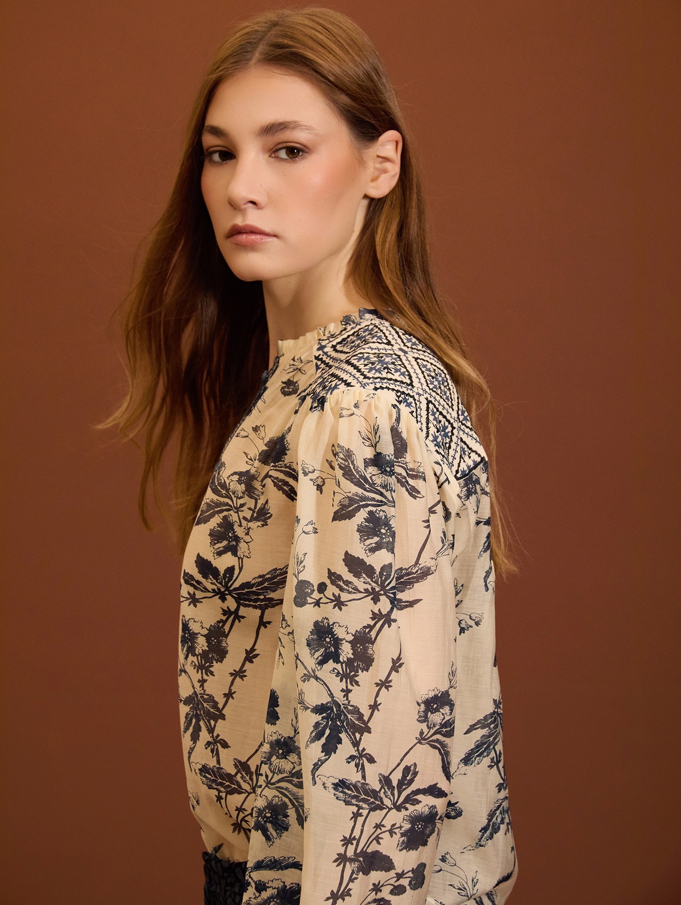 Floral embroidered blouse