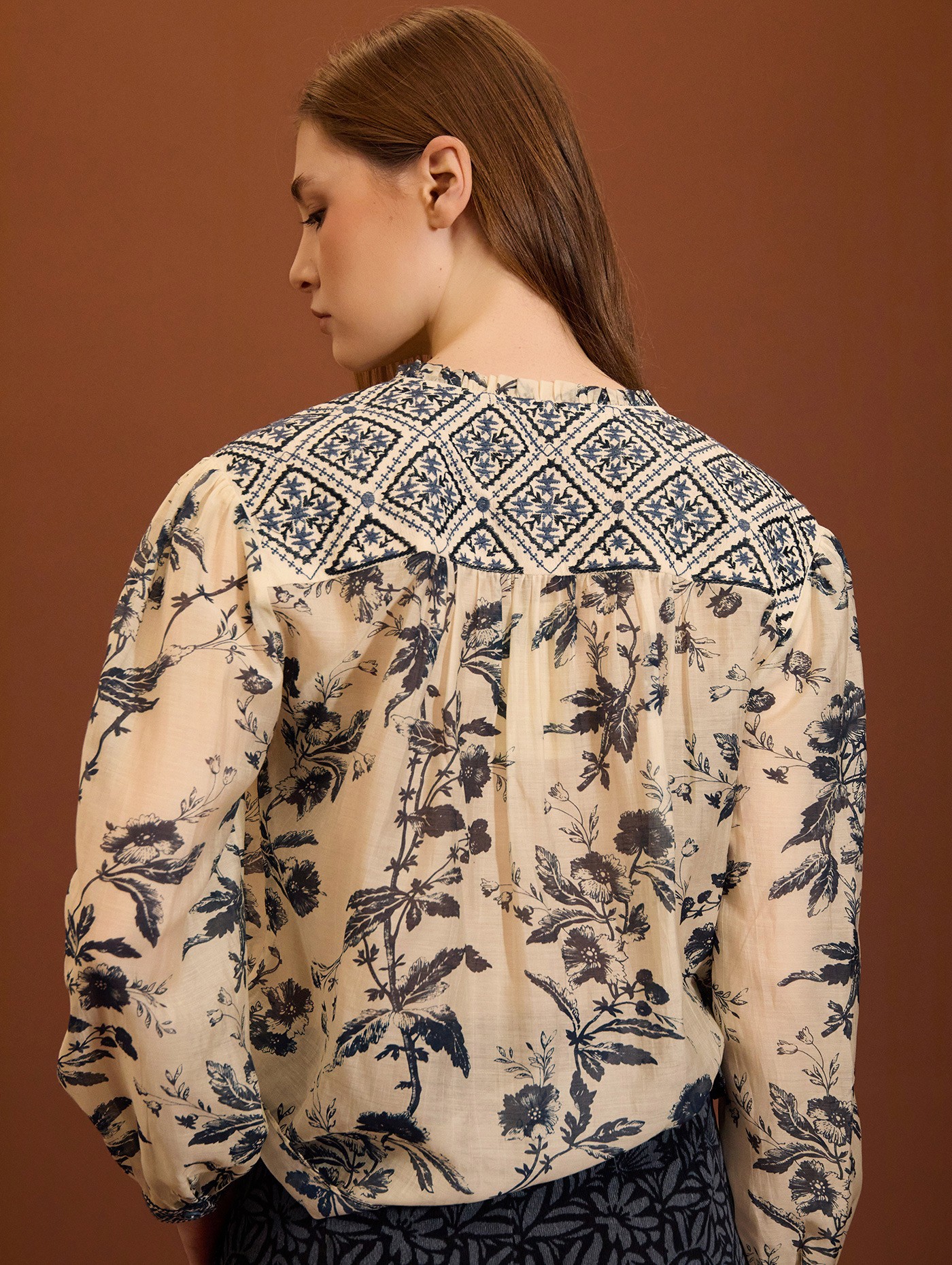 Floral embroidered blouse