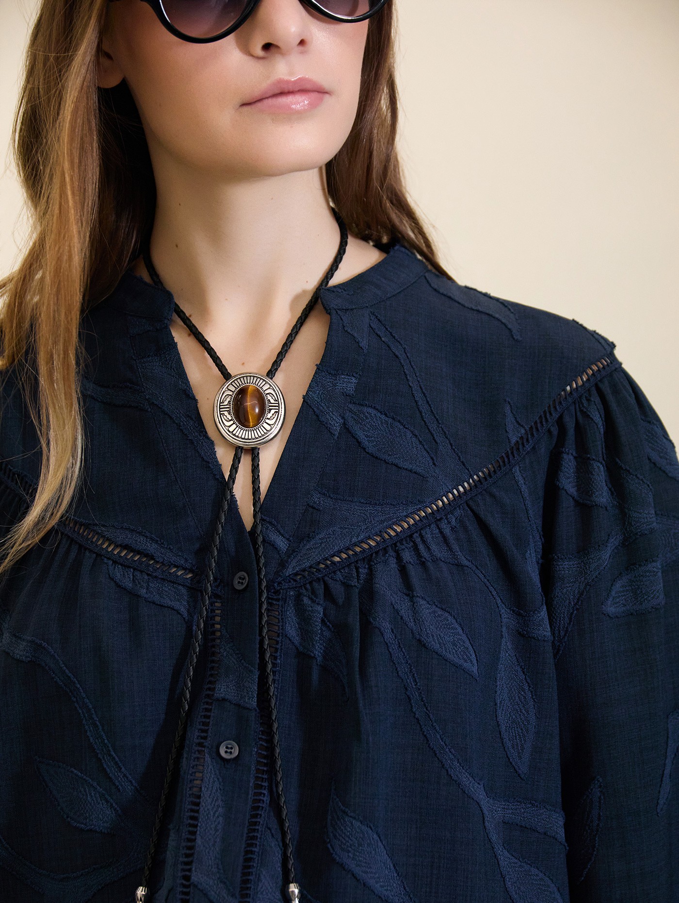 Blusa fluida de jacquard 5