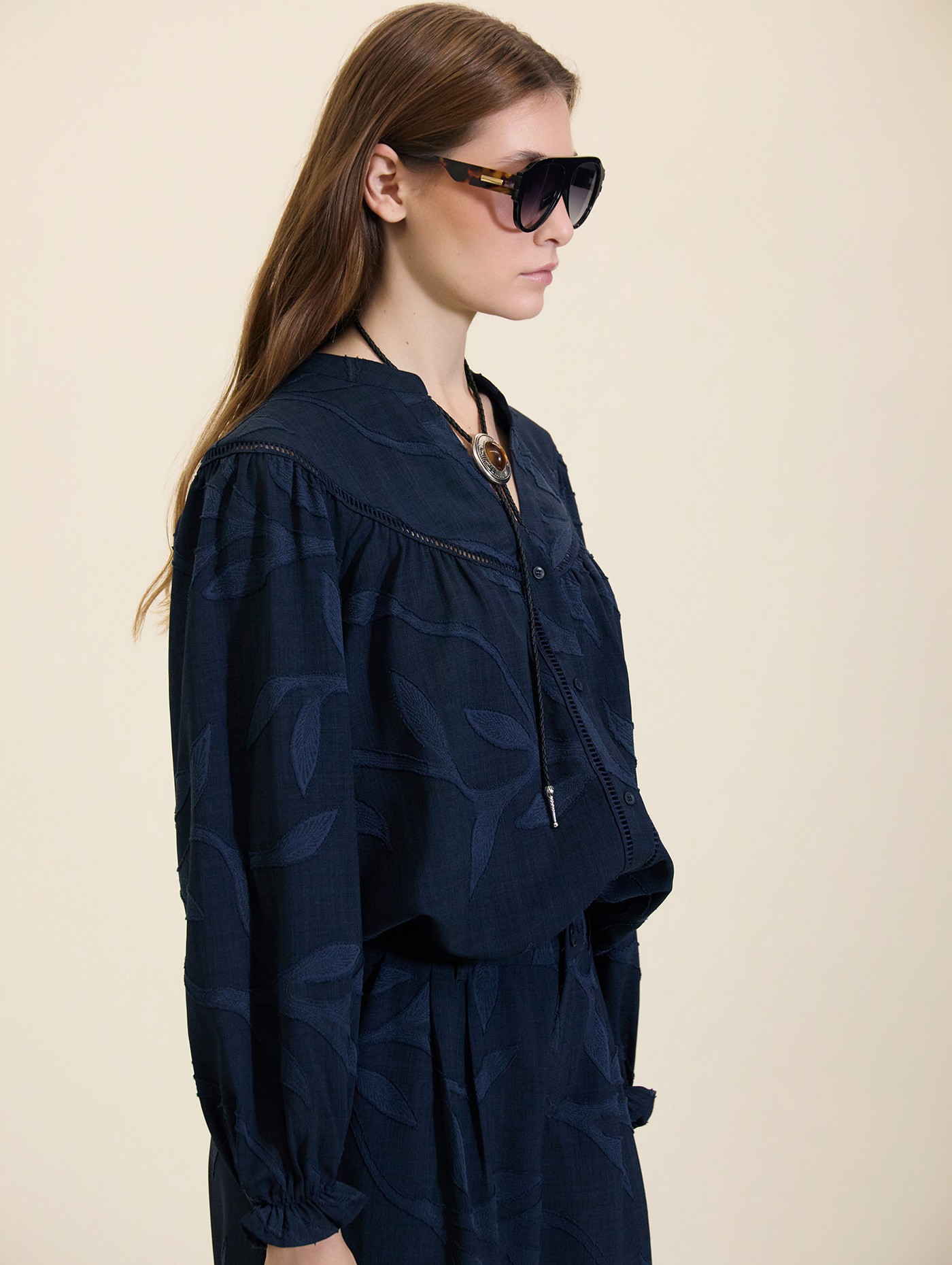 Blusa fluida de jacquard 2