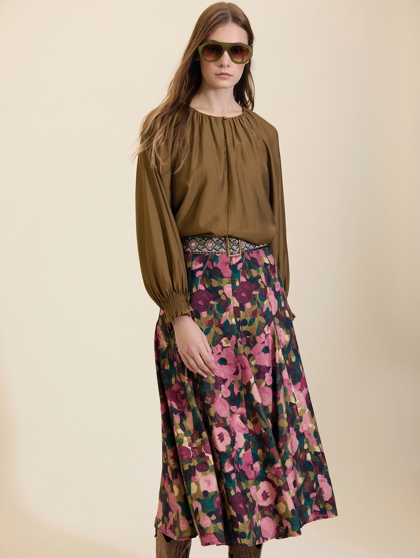 Falda midi estampada 3