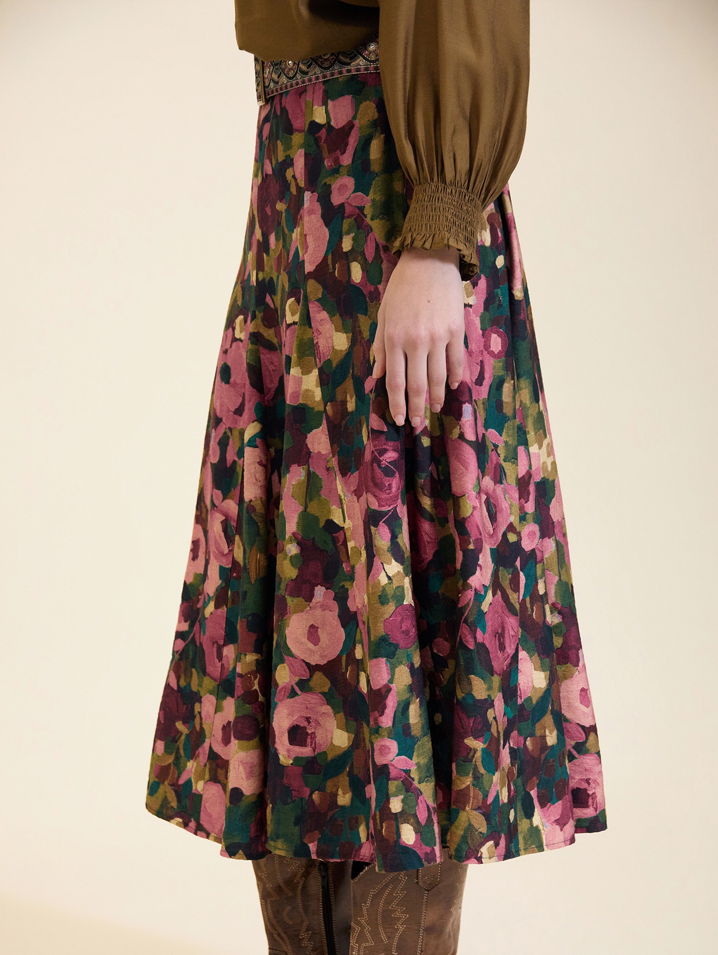 Falda midi estampada 2