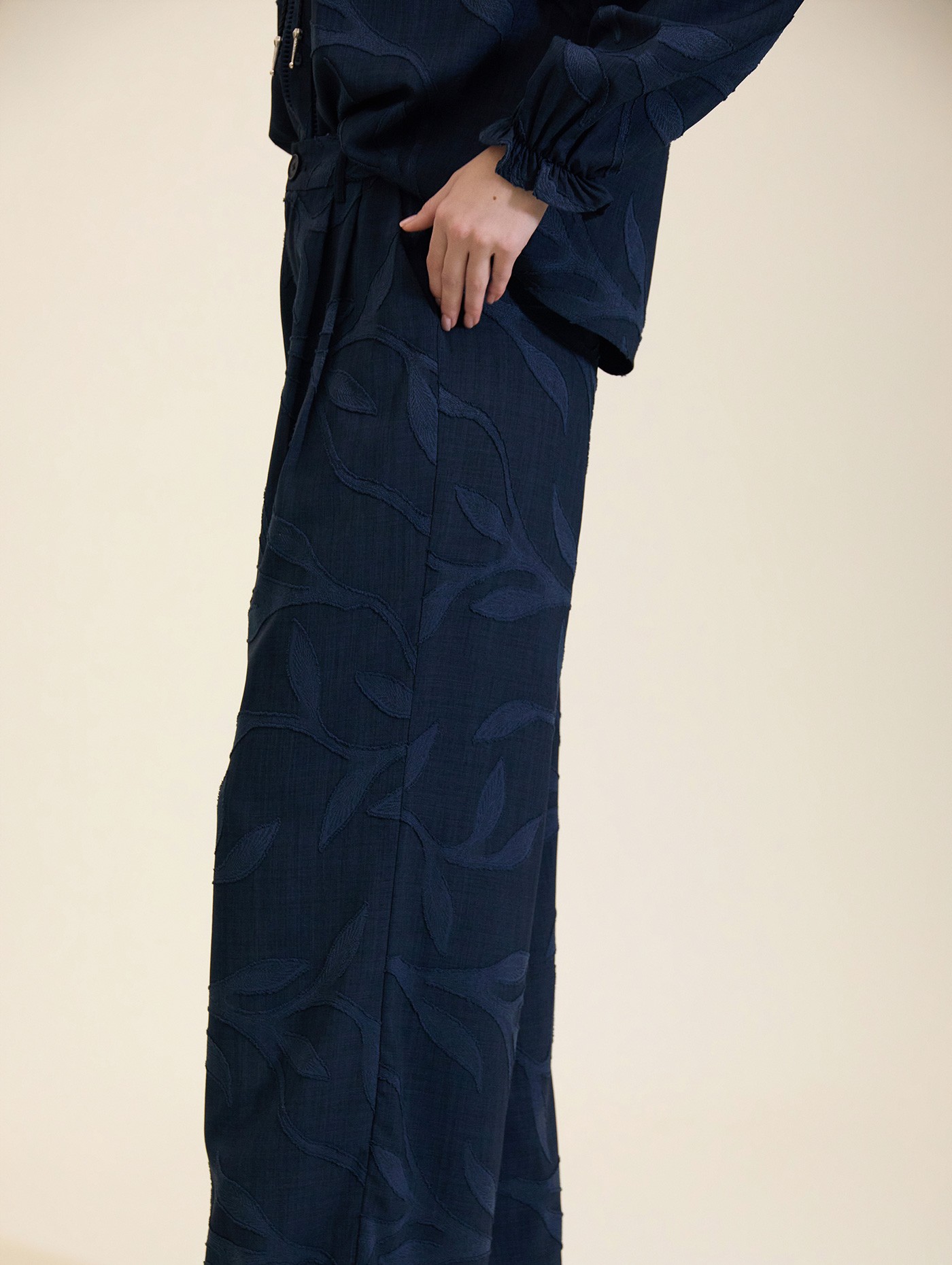 Pantalón palazzo jacquard