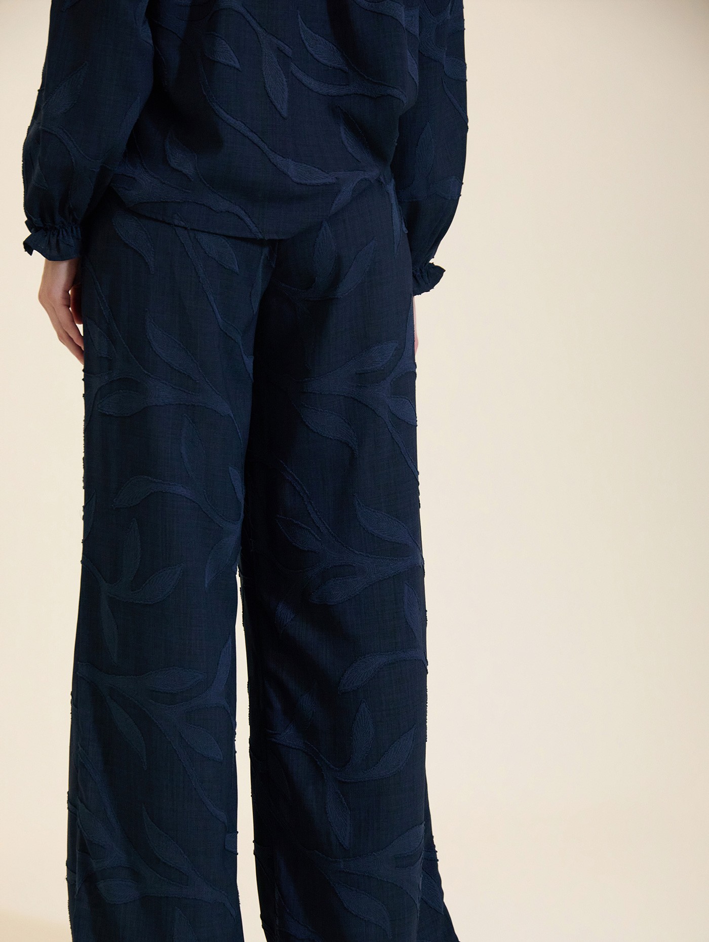 Pantalón palazzo jacquard