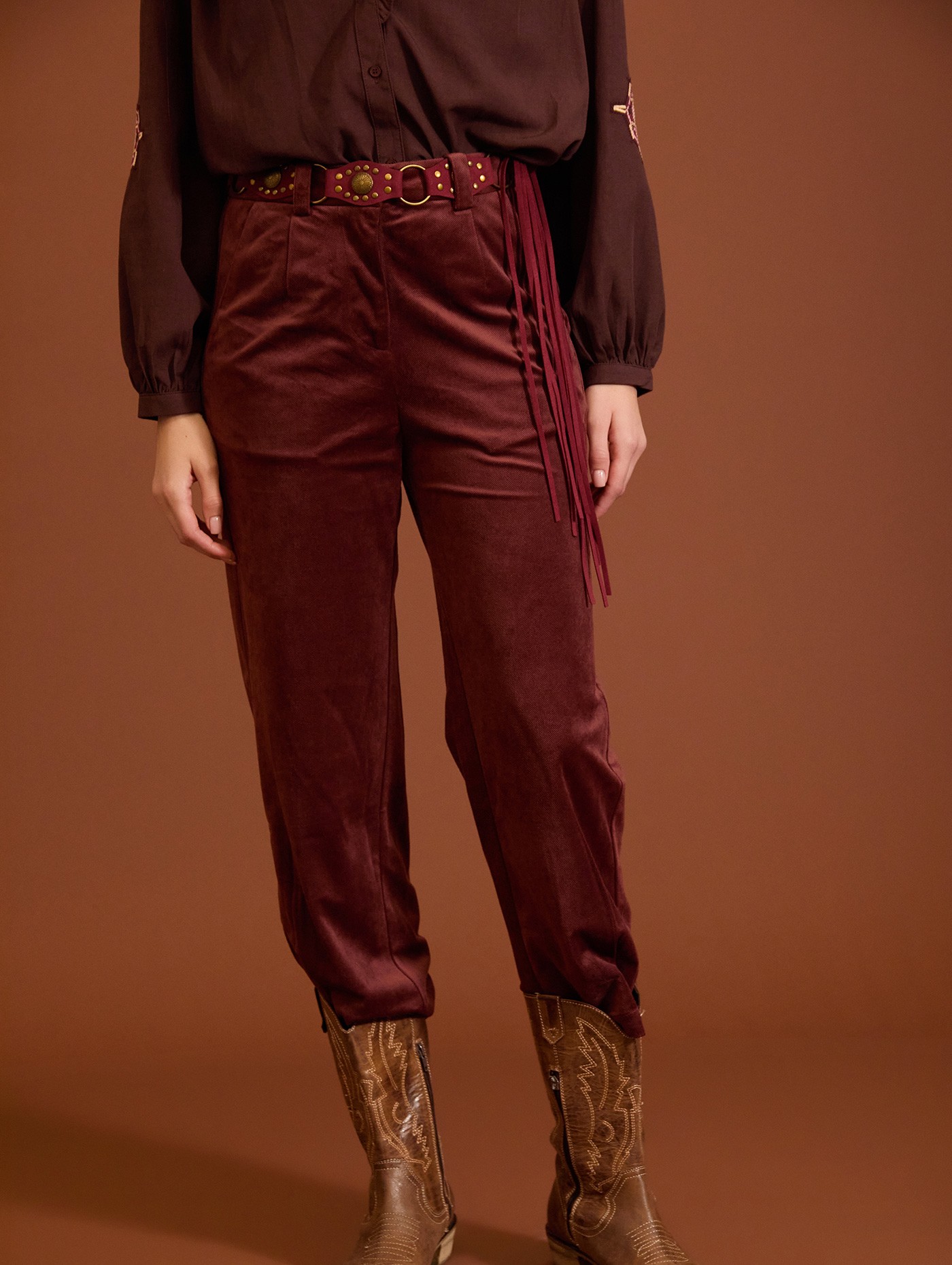 Pantalón de pana plisado