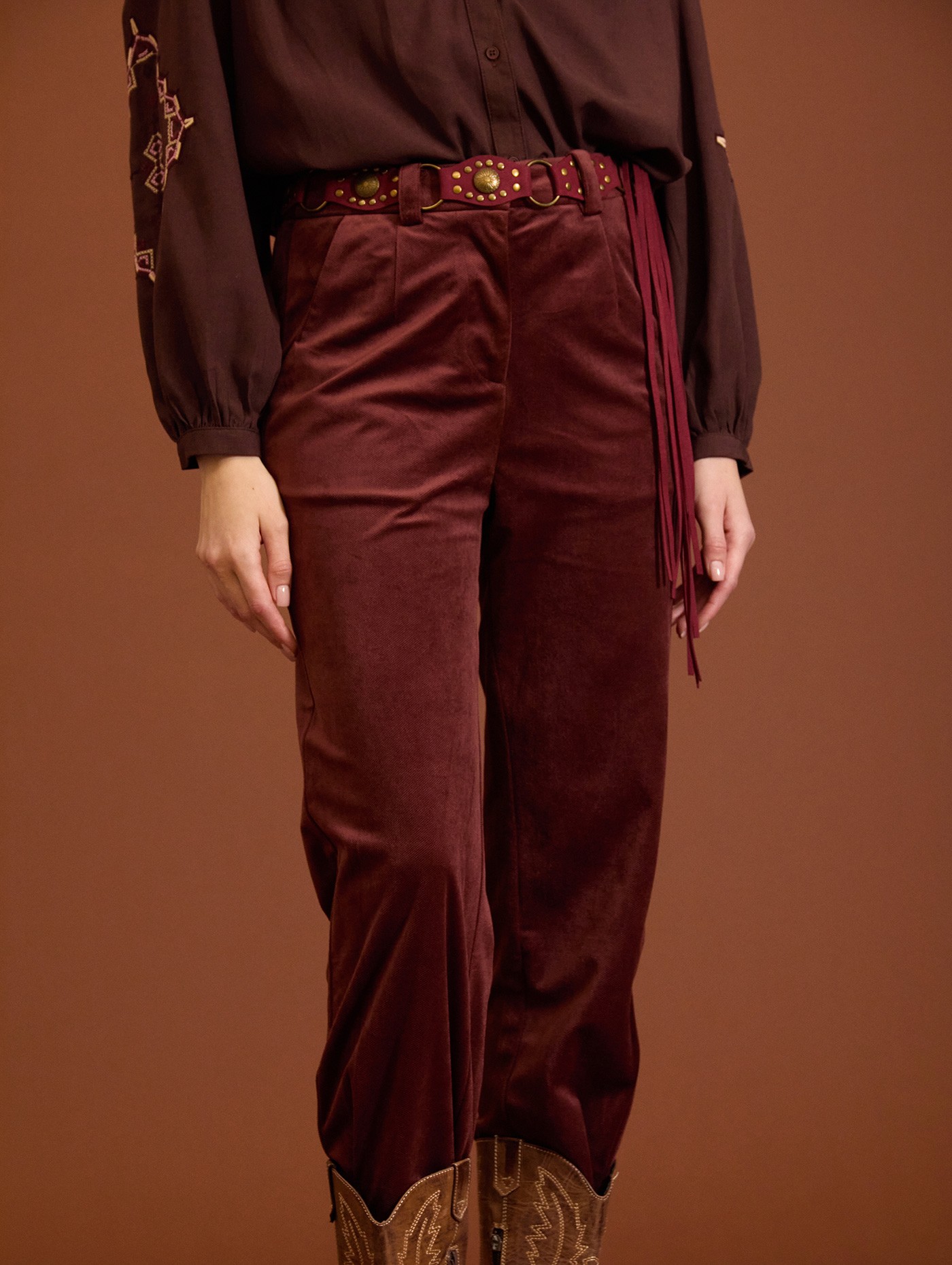 Pantalón de pana plisado
