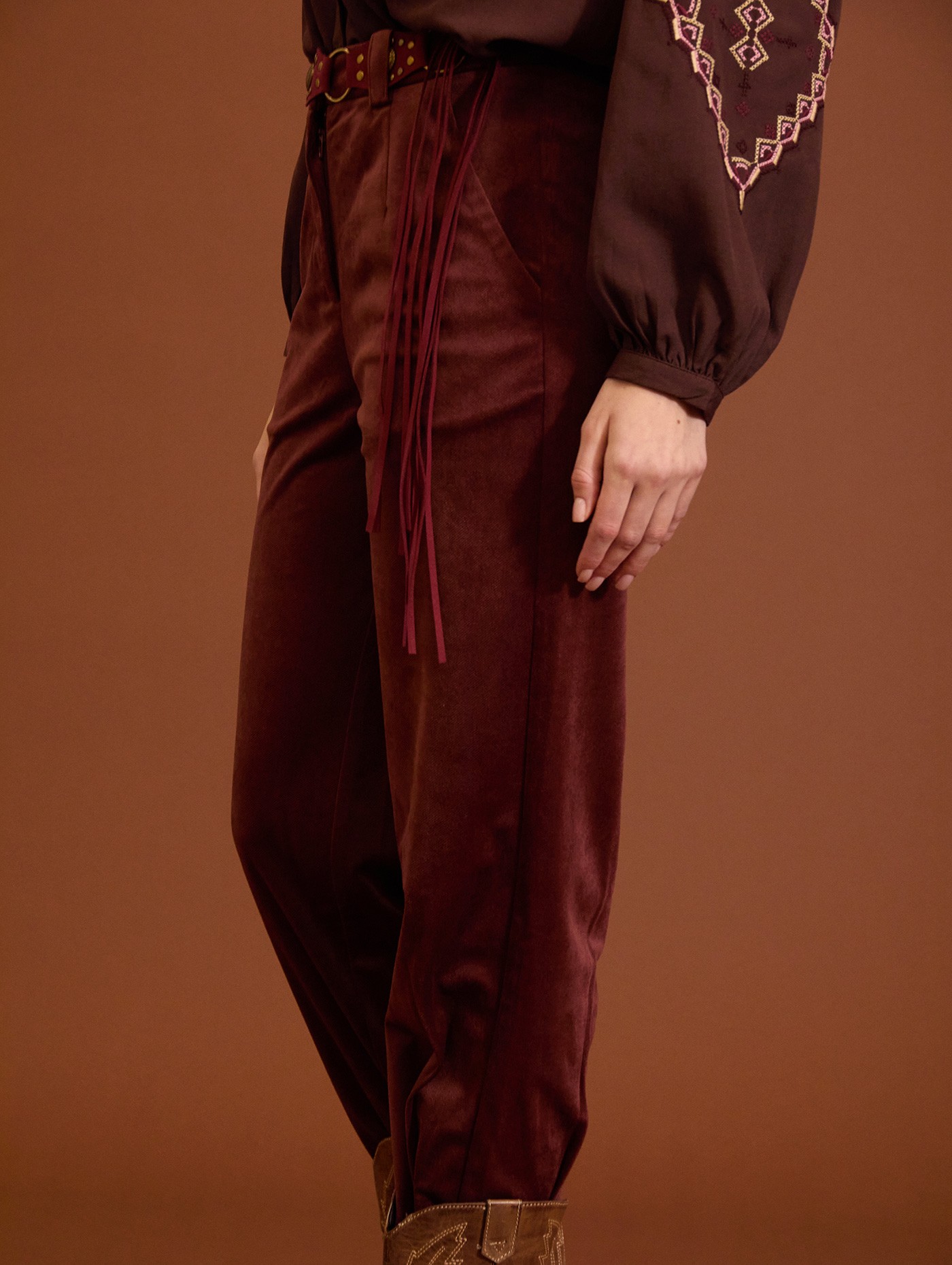 Pantalón de pana plisado
