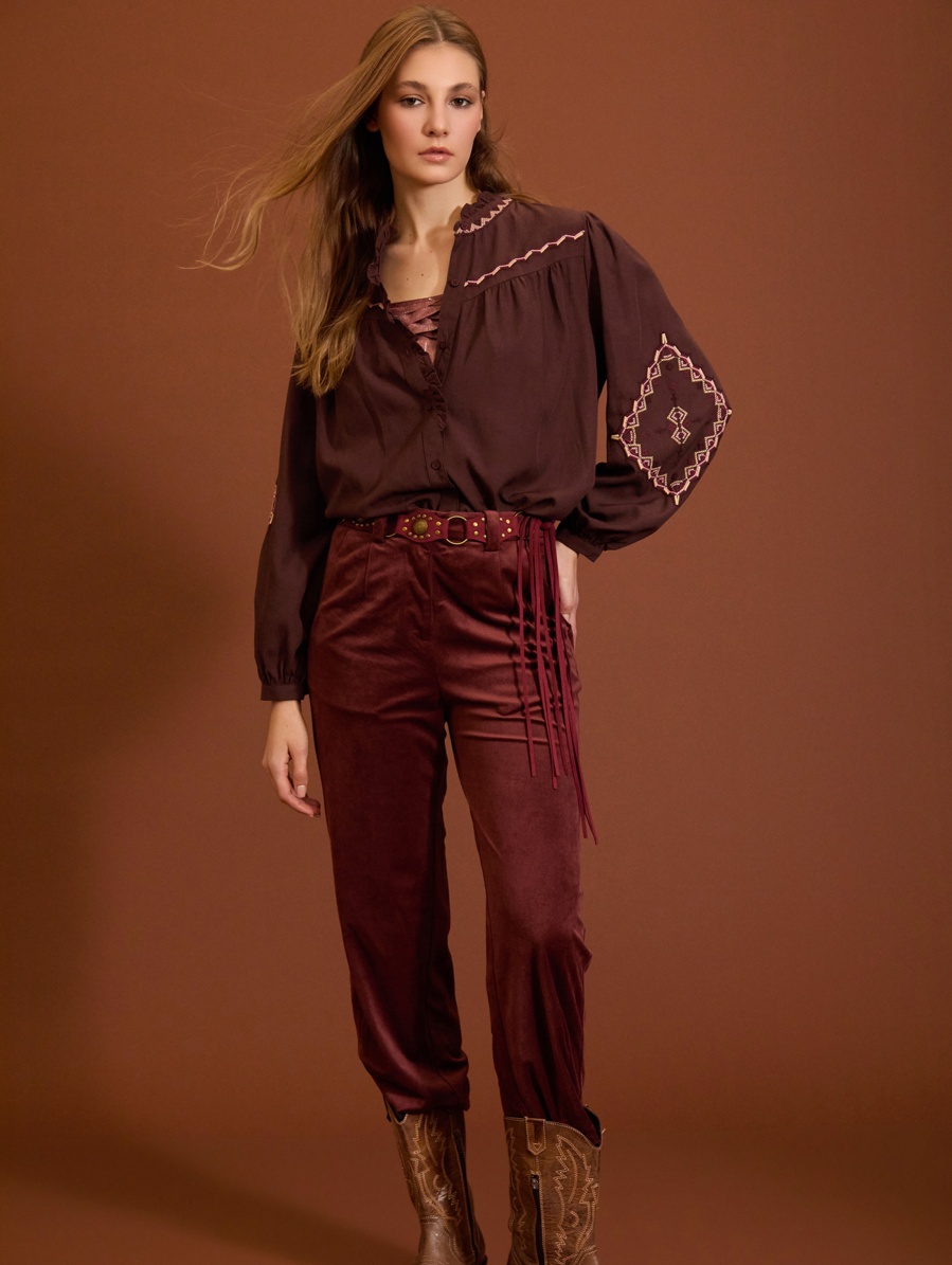 Pantalón de pana plisado