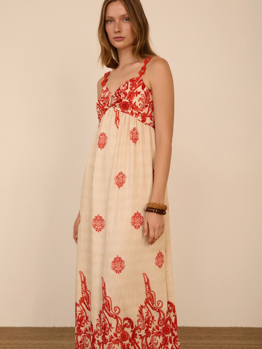 Vestido largo estampado