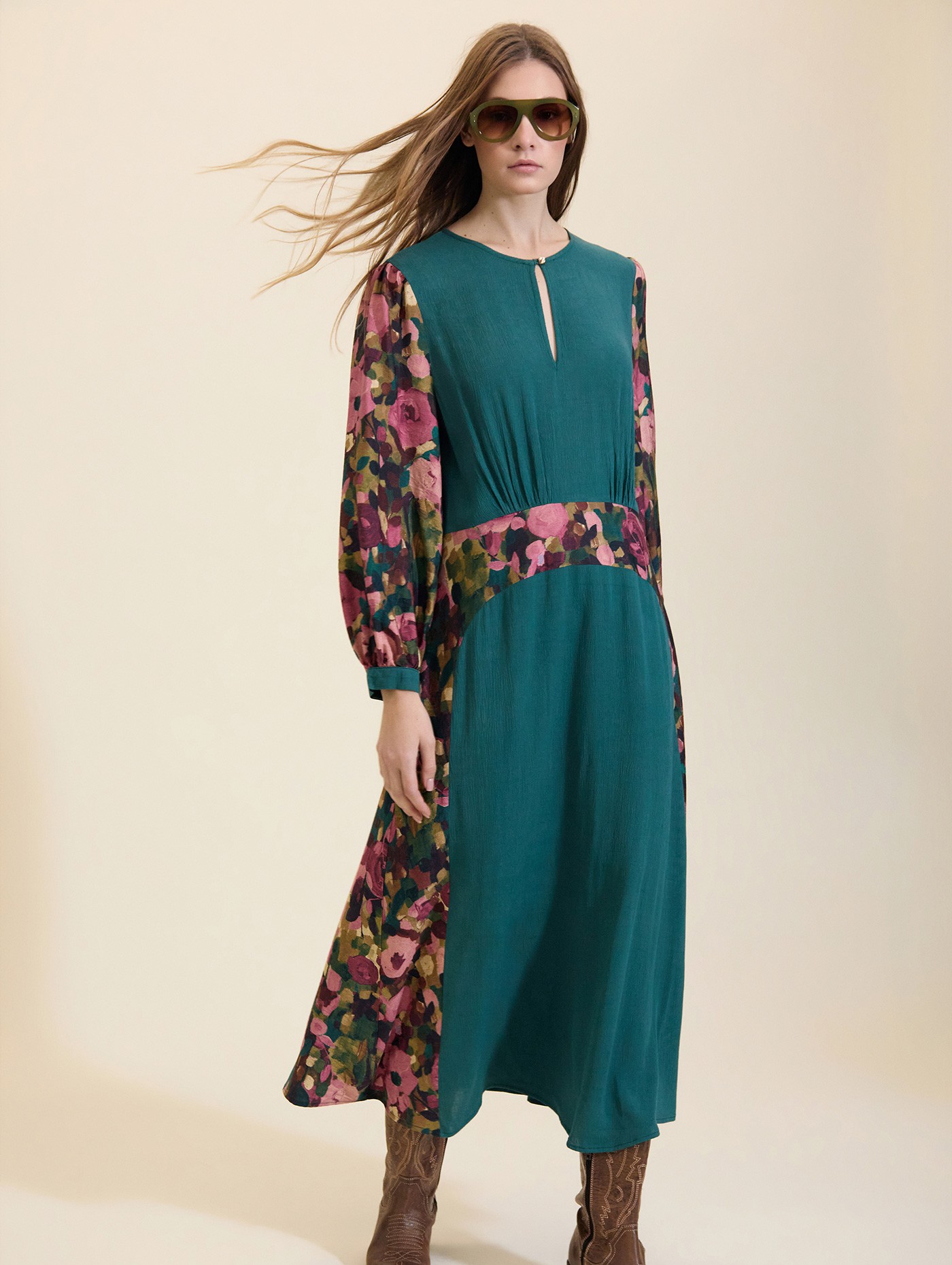 Vestido bimaterial